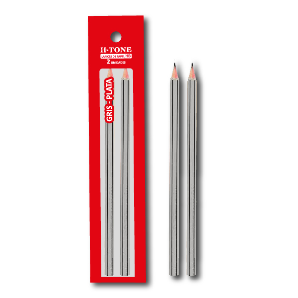 Blister Lapices de Papel Gris y Plata x2