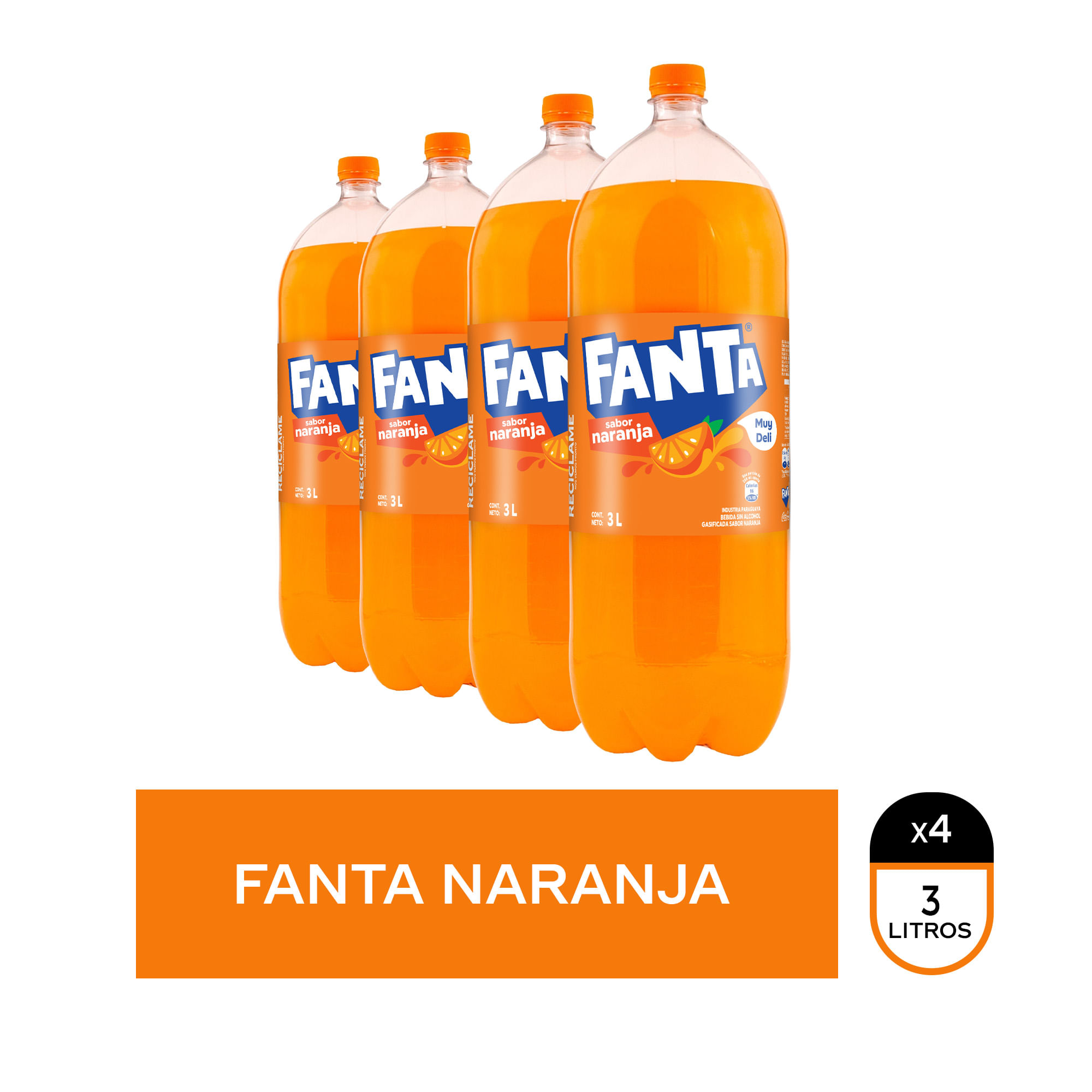 Fanta Naranja Fn 3L x4