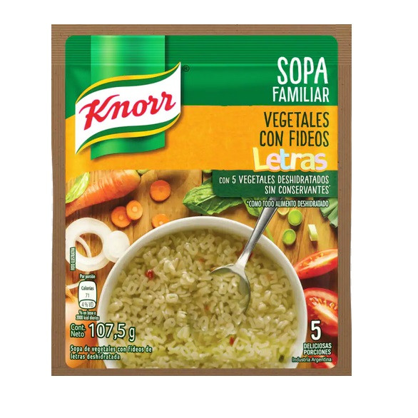 Knorr Sopa Veg con Letras 10x107.5g