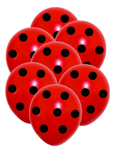 Globo 9.0 Rojos Motas Negro x25