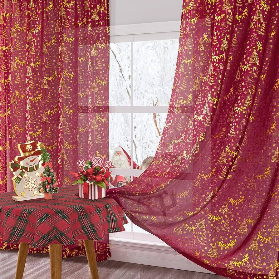 Cortina Decorativa Rojo 100x200c