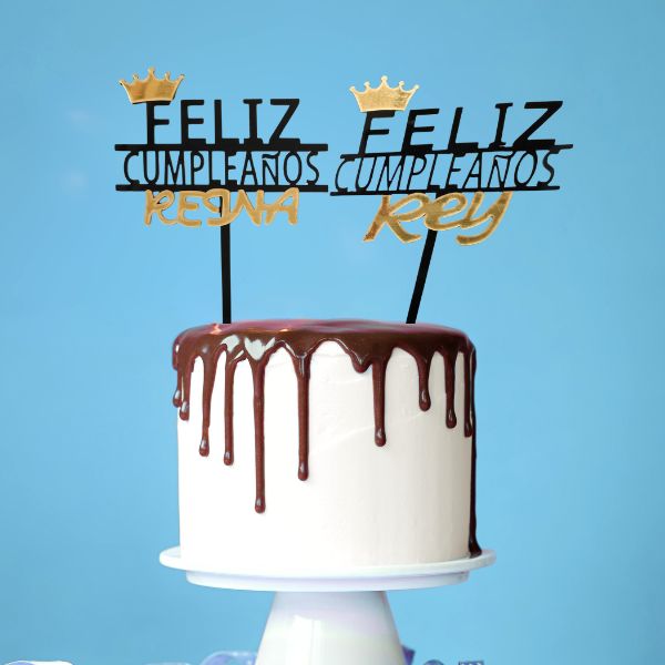 Topper Feliz Cumpleaños Rey de Copas