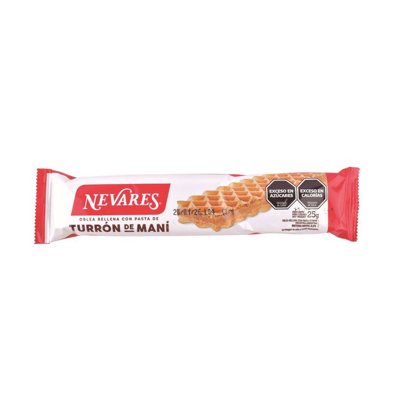 Oblea Turron Nevares Rellena con Maní 25g