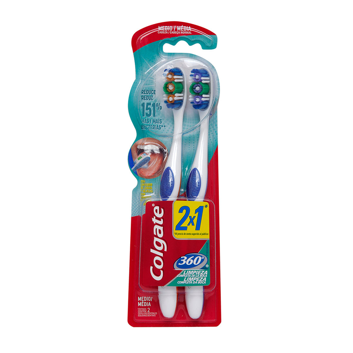 Colgate Cepillo Dental 360° Medio Twin Pack