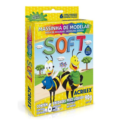 Plastilina Soft 6 Colores Acrilex 90g