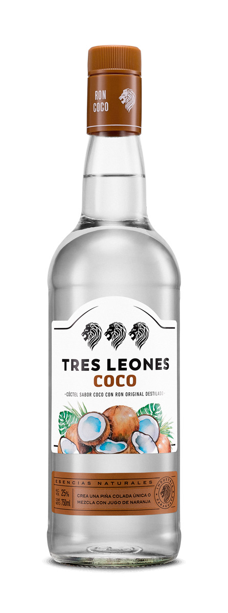 Coctel Ron Coco Tres Leones 750ml