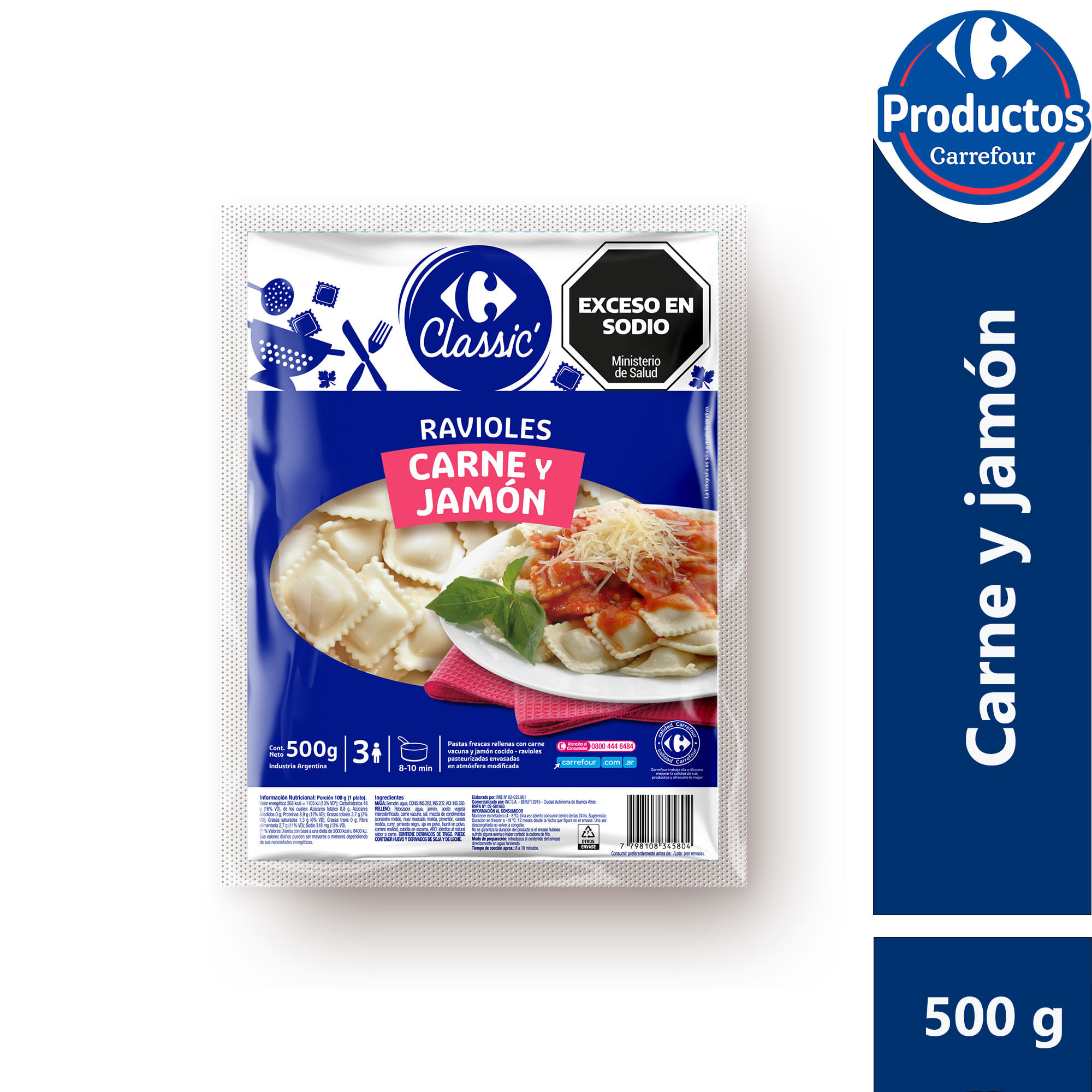 Raviolitos de Carne y Jamón 500g