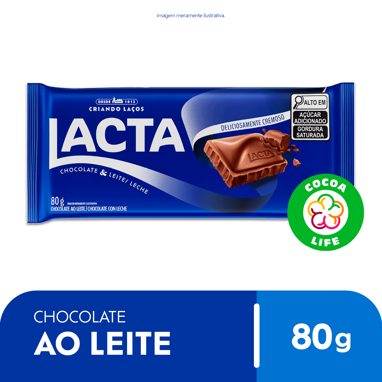 Choco Lacta de Leche Tableta 80g x17
