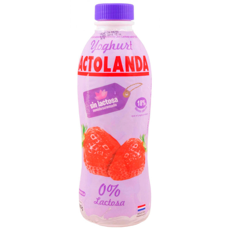 Yoghurt sin Lactosa Frutilla Bote.900ml