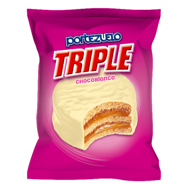 Alfajor Triple con Baño Blanco