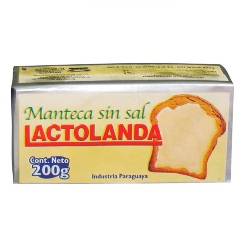 Manteca sin Sal Lactolanda 200g