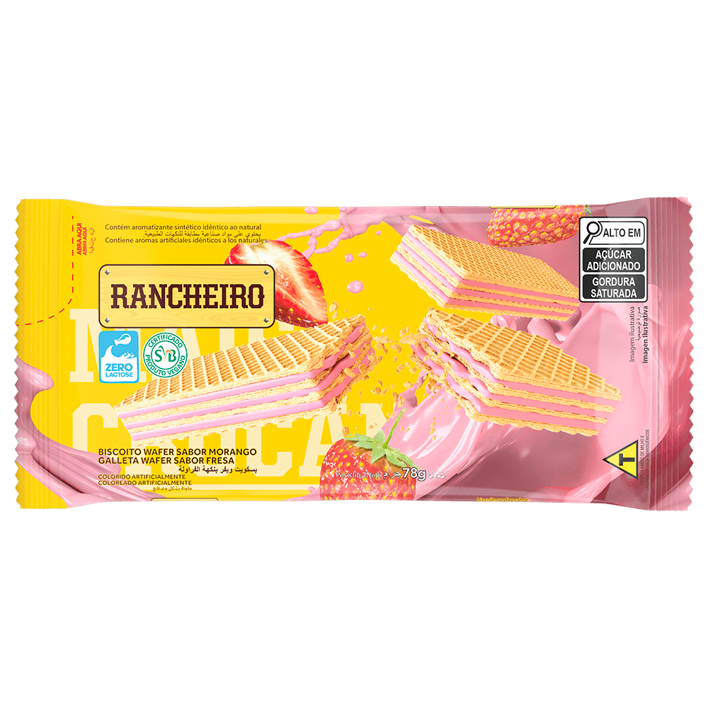 Wafer Rancheiro Frutilla 78g
