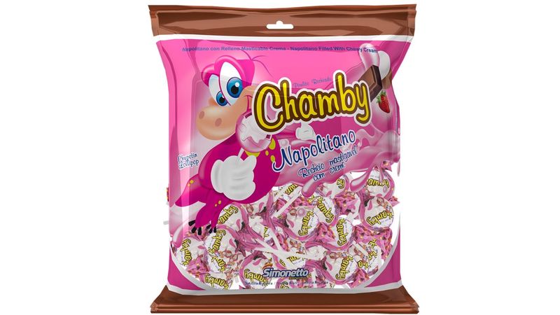 Chupetin con Chicle Chamby Napolitano 48g