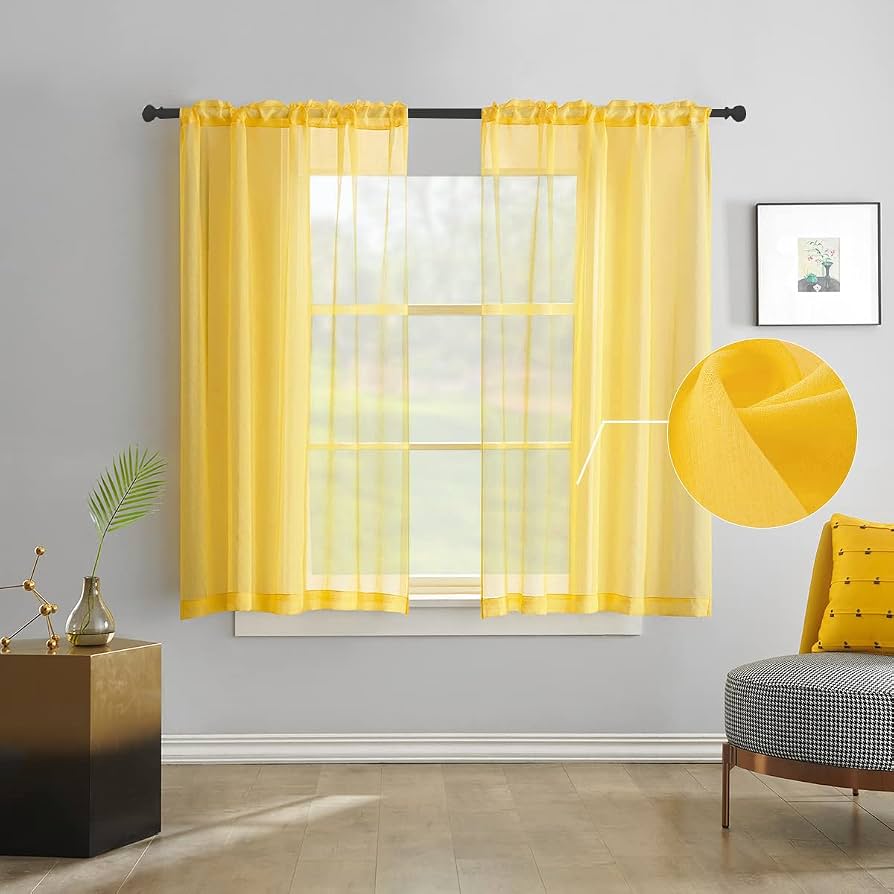 Cortina Decorativa Candy Amarillo 100x250