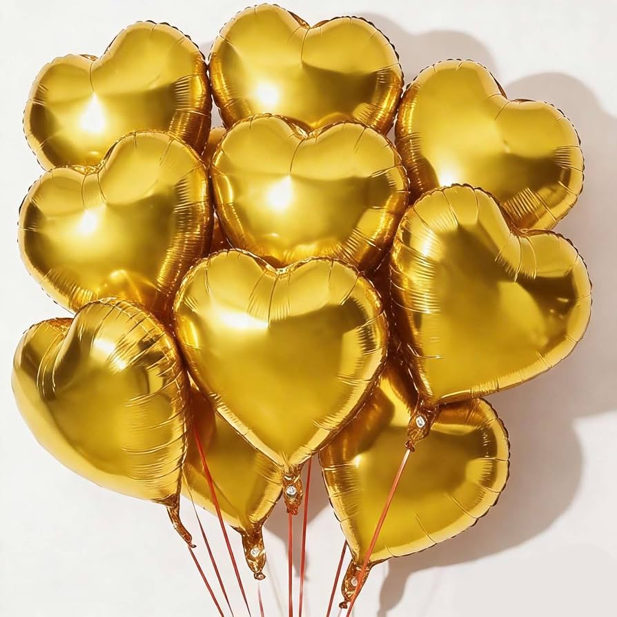 Globo Infantil Corazon Dorado 16