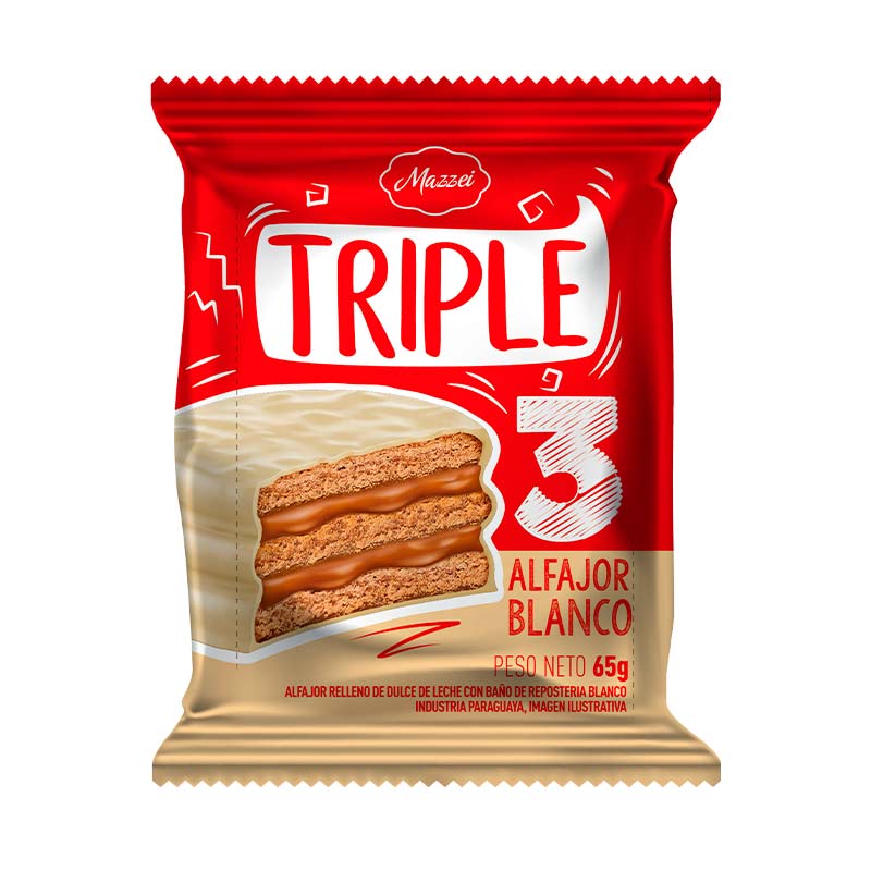 Alfajor Triple con Baño Negro Mazzei