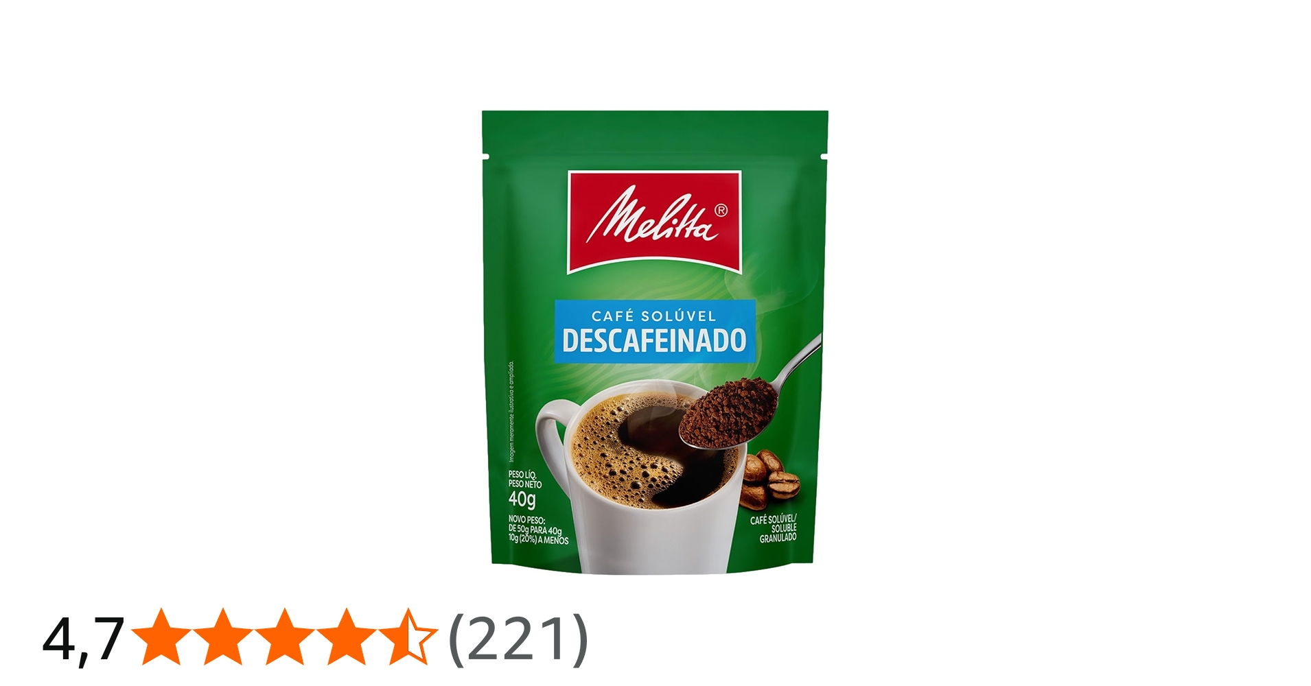 Café Melitta Soluble Descafeinado 40g