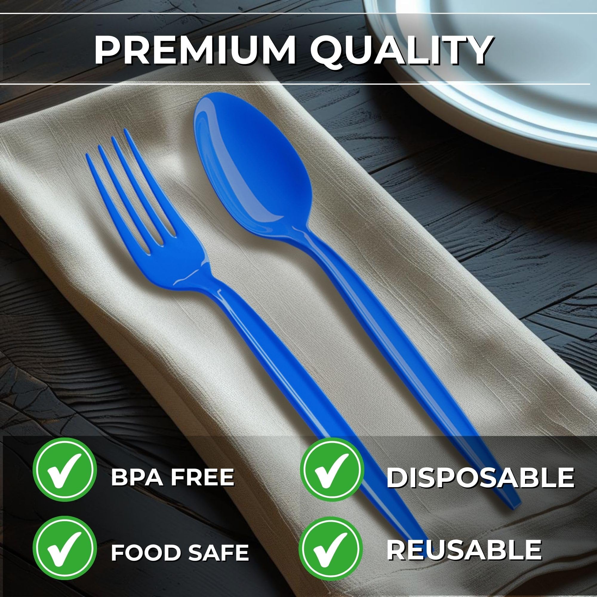 Tenedor Azul Sert Plast x50