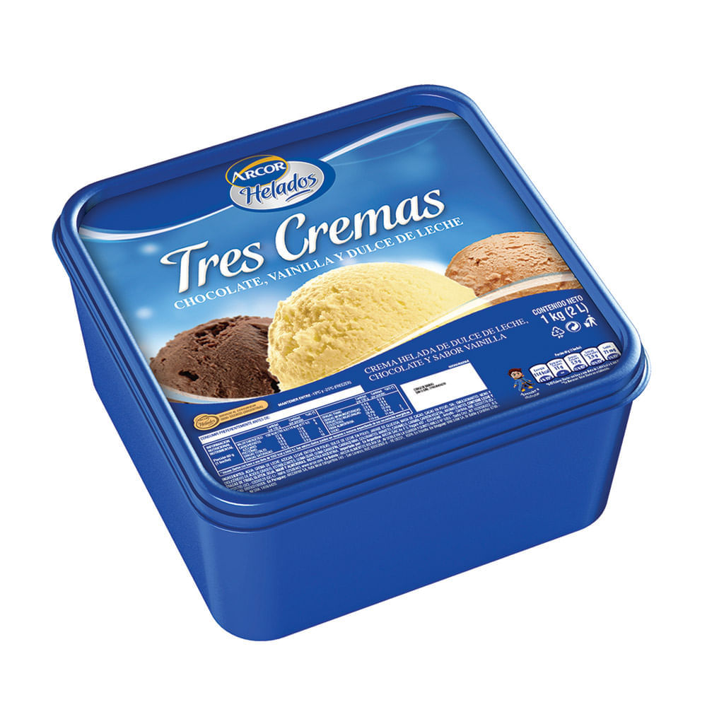 Helado Ddl. Chocolate Vaini. Arcor 1kg