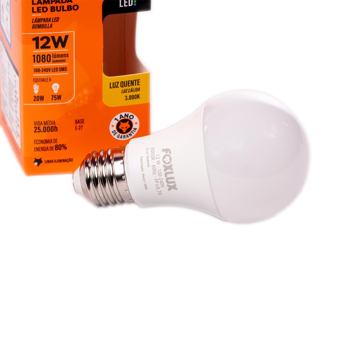 Foco Led Empalux Bivolt 12w 3000k