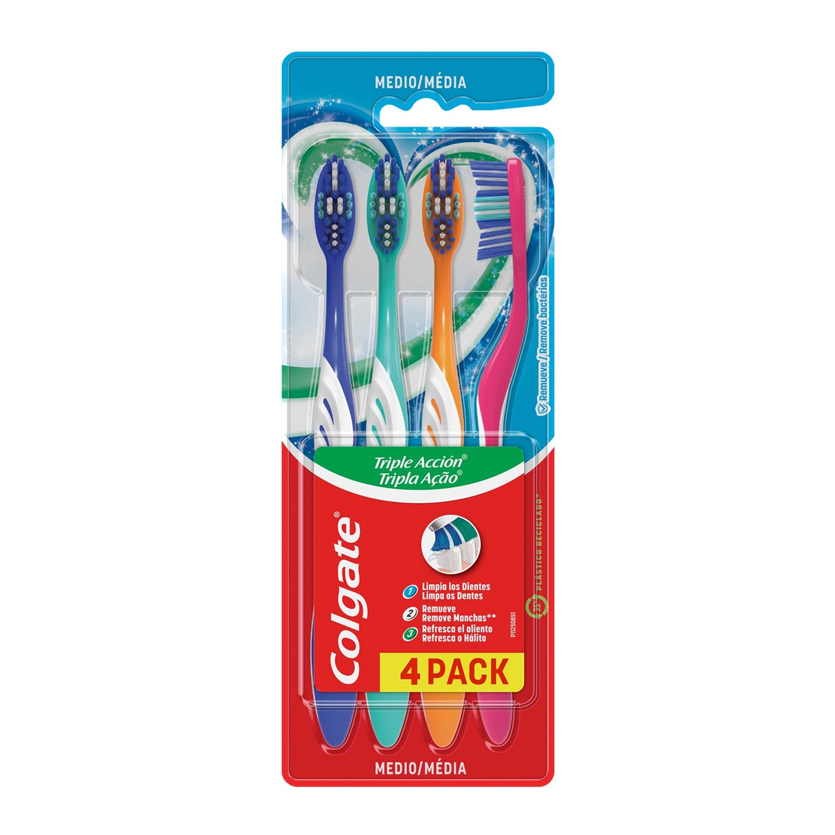 Colgate Cepillo Dental Triple Accion 4paq x