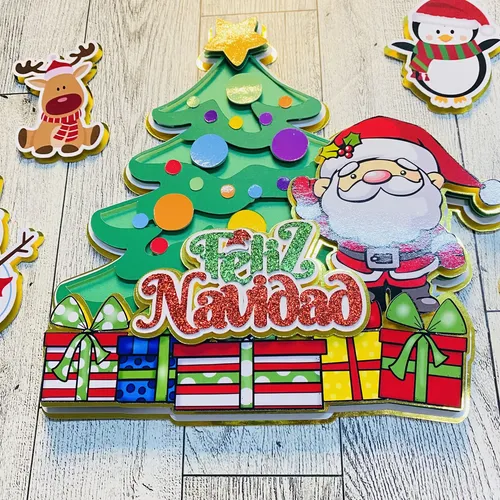 Topper Feliz Navidad Arbolito3x6 Un