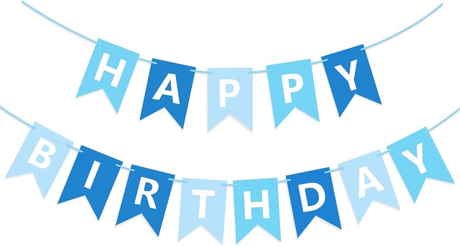 Poster Feliz Cumpleaño Azul Claro