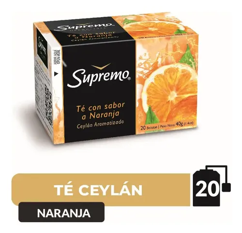 Te Negro Naranja 20 Saquitos