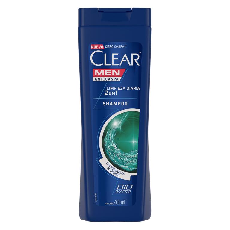 Clear Shampoo 2en1 Limpieza Diaria 400m,l