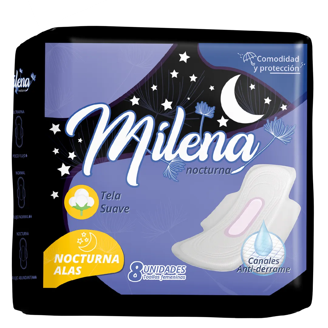 Absorbentes Milena Nocturna con Alas 48x8