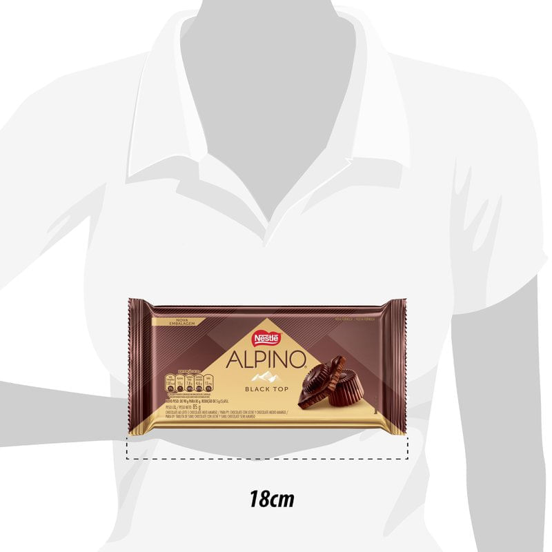Alpino Black Top Chocolate 80g