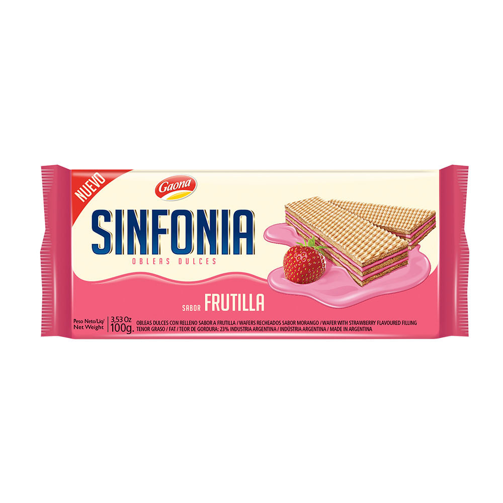 Sinfonia Gall. Wafer Frutilla 28x100g