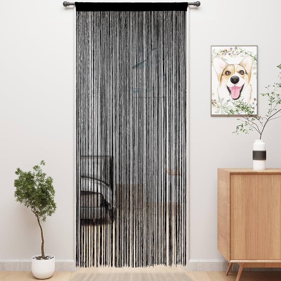 Cortina Decorativa Negro 100x200
