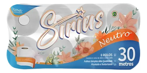 Papel Higienico Sirius 8 Rollos x 30m