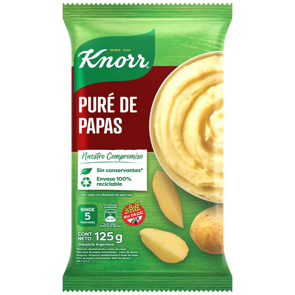 Knorr Puré de Papas Listo Nva For 125g