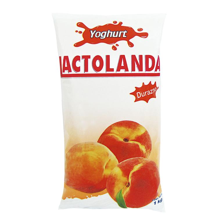 Yogurt Entero Durazno Lactolanda 1L