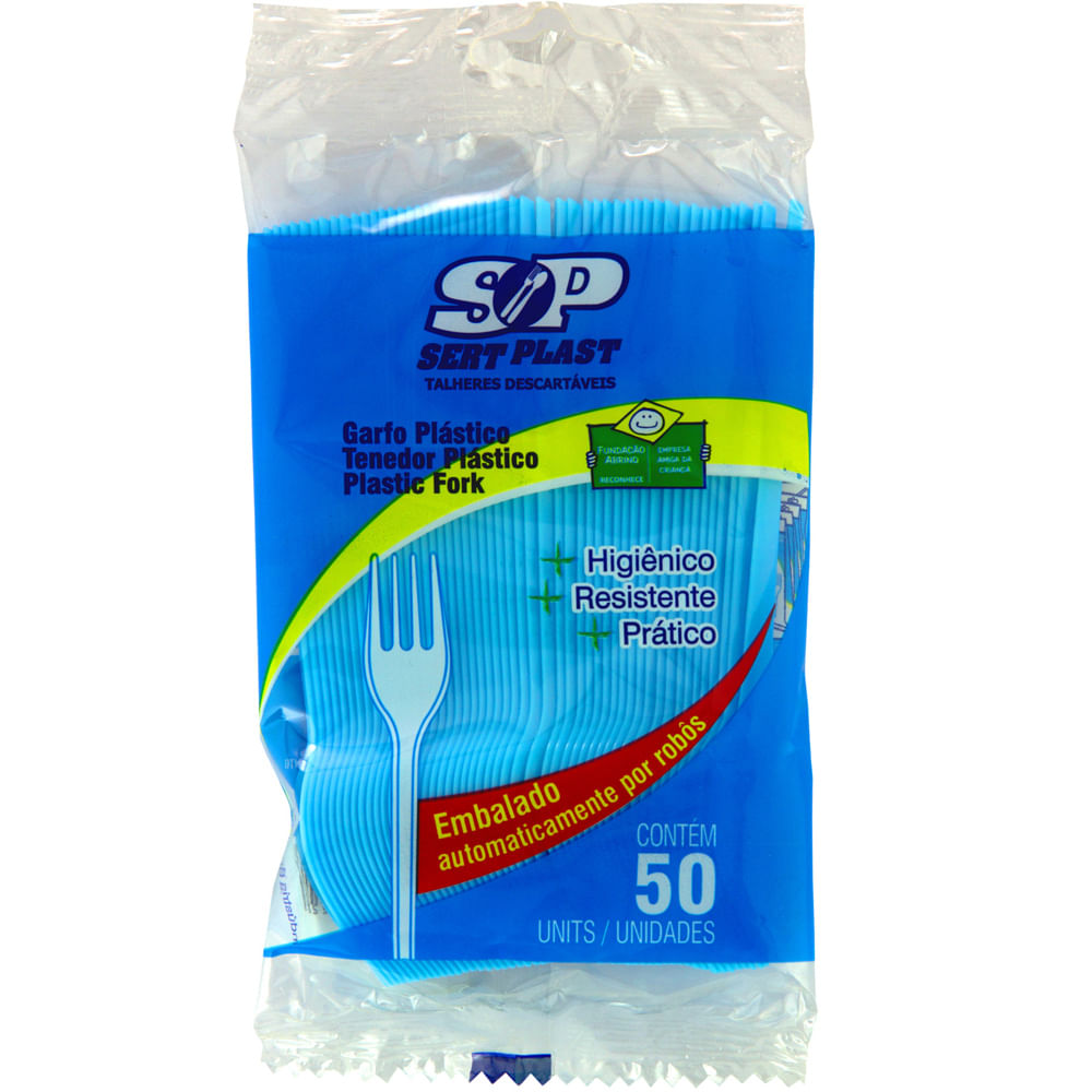 Tenedor Azul Sert Plast x50