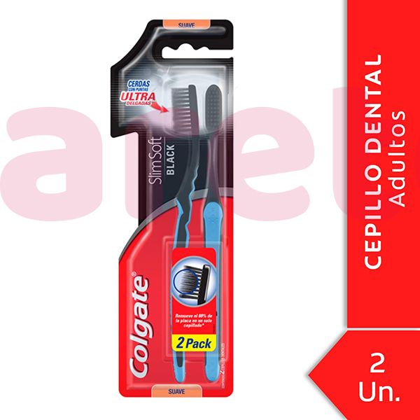 Colgate Cepillo Dental Slim Soft Black 2x1