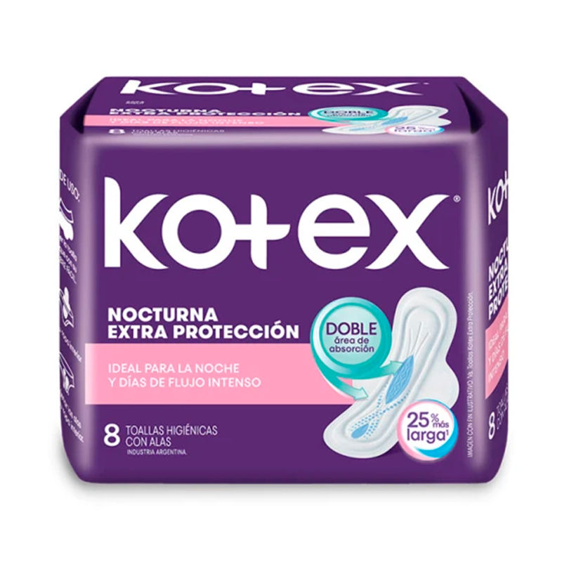 Toalla Femenina Kotex Nocturno Tela a con