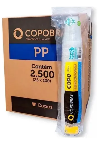 Vaso Plástico Copobras Trans 180ml x100