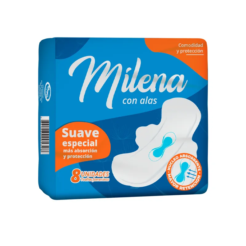Absorbentes Milena Suave con Alas 48x8