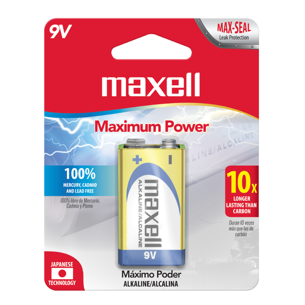 Maxell Pila Alkalina Rectang. 9v