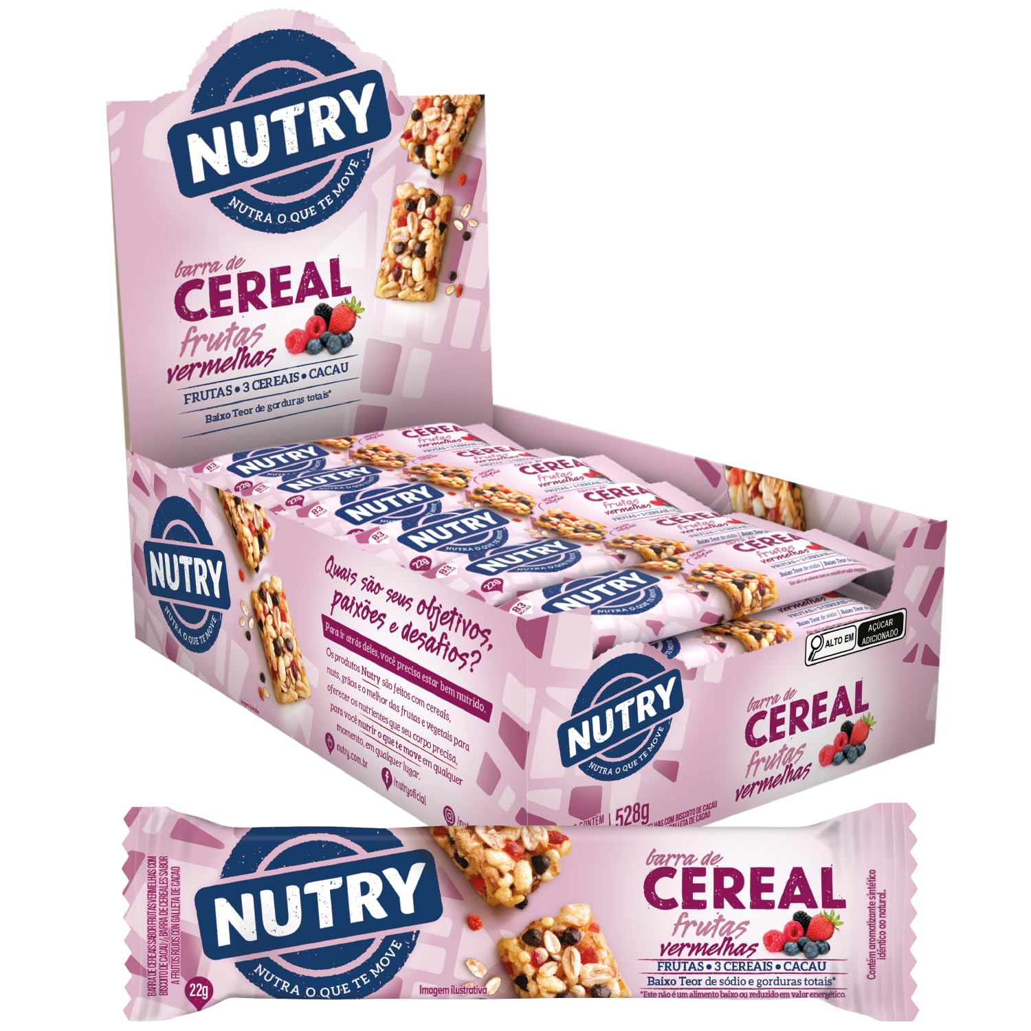 Nutry Barra Cereal Frutos Rojos 24x22g