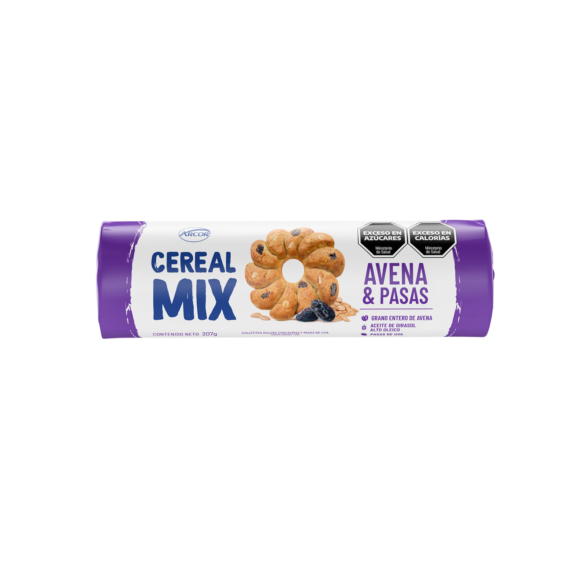 Galletita Cereal Mix Avena Pasas 207g
