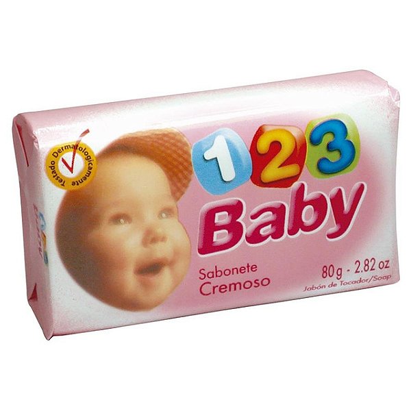 Jabón Infantil 123 Baby Cre Rosa 80g