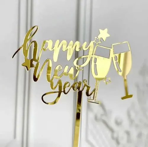 Topper Feliz Año Nuevo Dorado