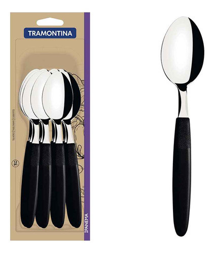 Cuchara Ipanema Negro Tramontina 12pz