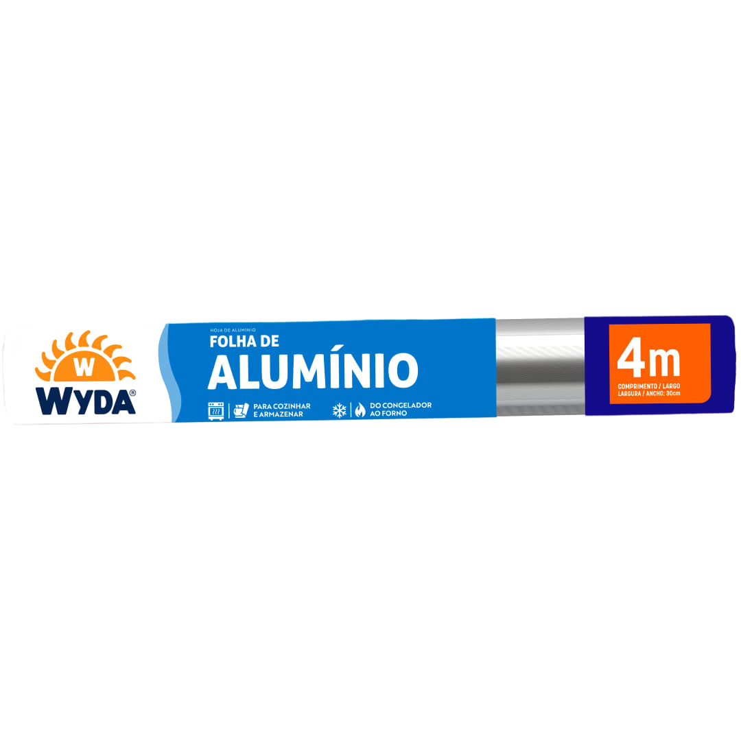 Papel Aluminio Wyda x 10,5micra 30cm 4m