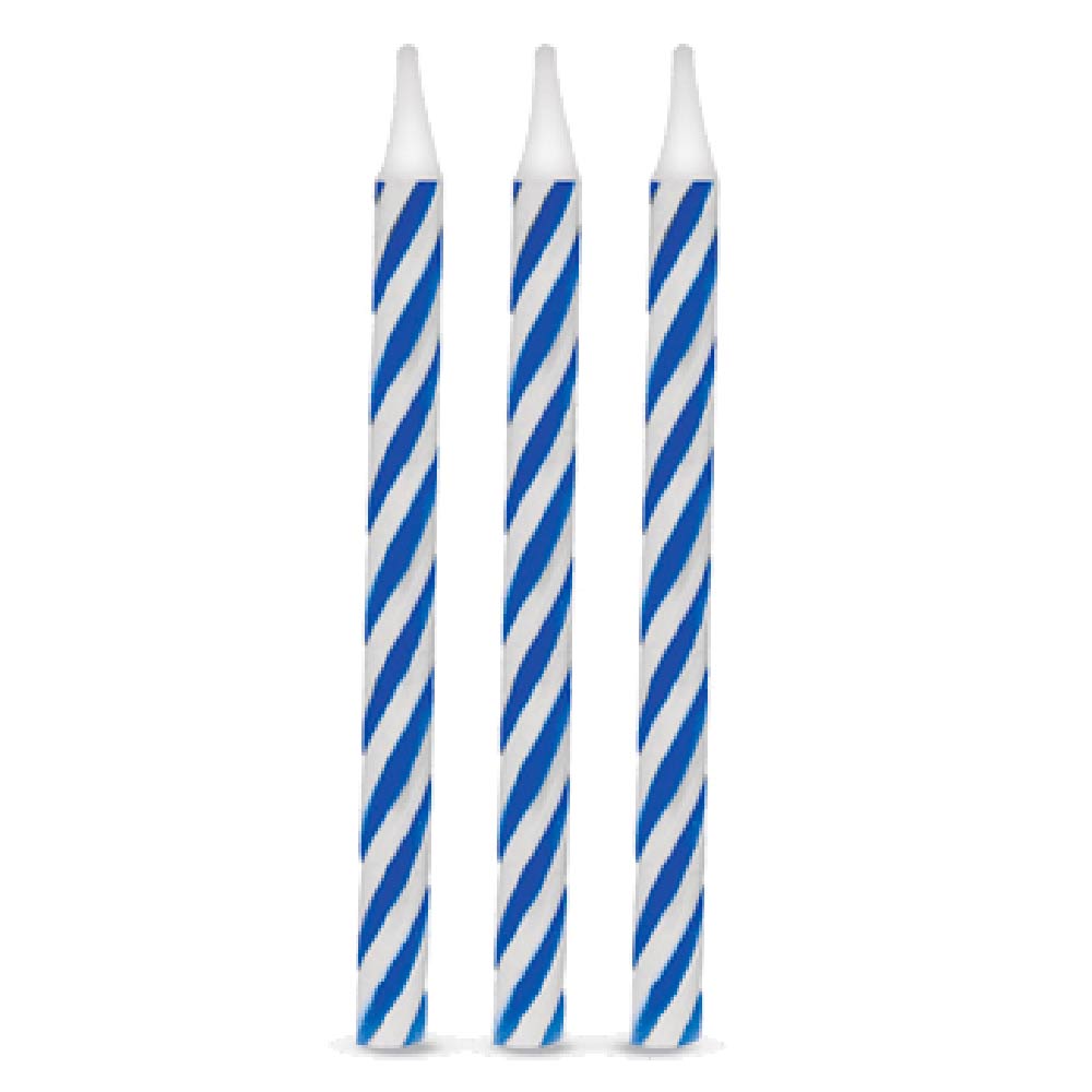Vela Palito Espiral Azul/blanco