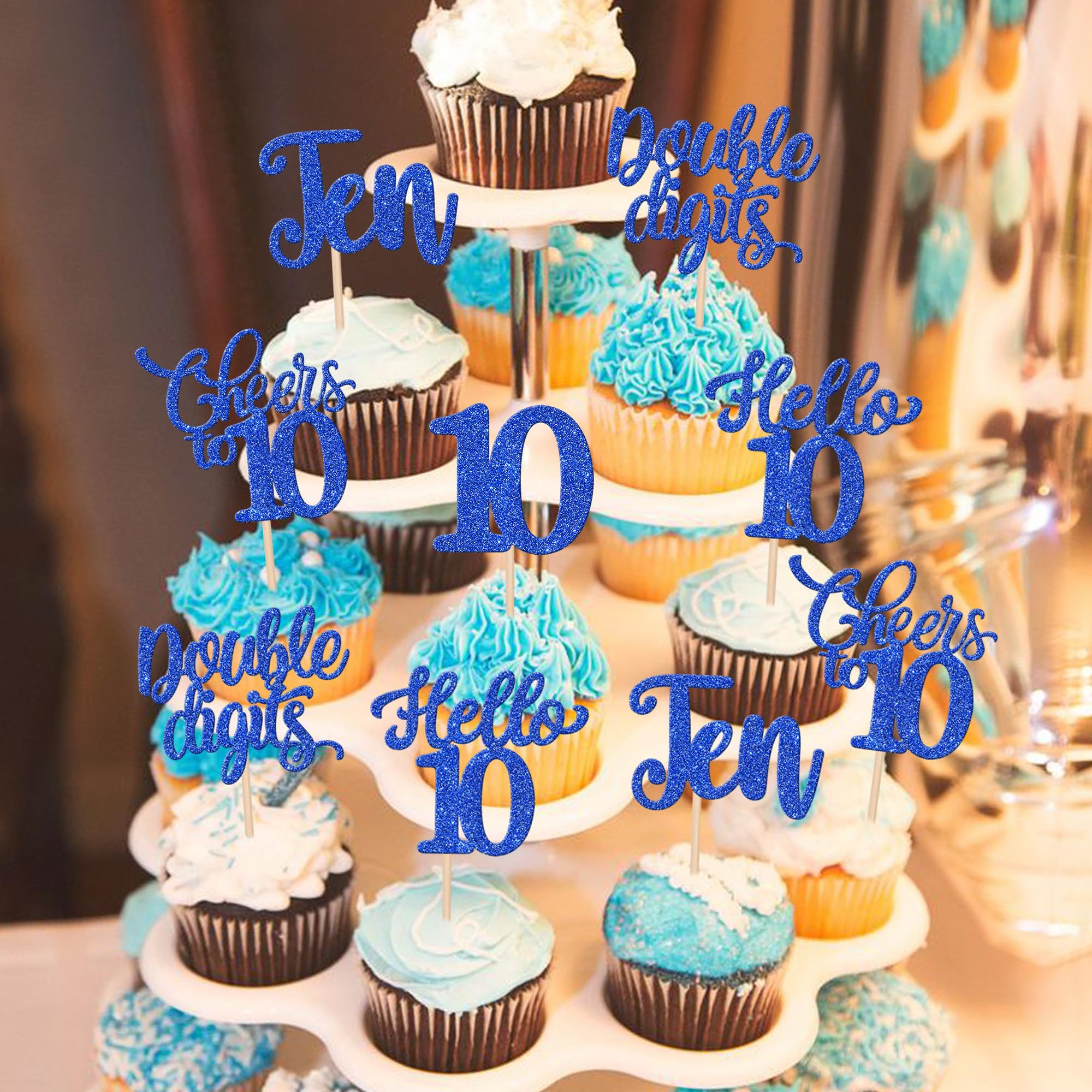 Topper Feliz Cumpleaños Cupcake 10u